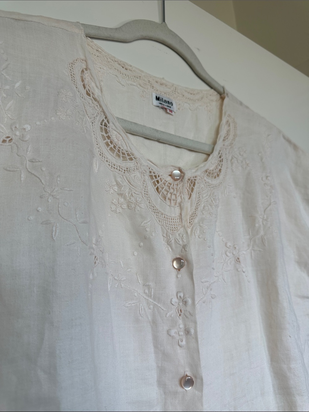 Milano Blush Pink Linen Blouse - Picture 2 of 4